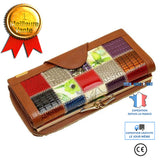 TD® Portefeuille Femme Porte-cartes Orange à Double Fermeture Éclair Détail Doré Portefeuille Multifonction Multifonction Hirondelle