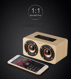 TD® Mini haut parleur style stéréo bluetooth Enceinte sans fil pour PC, pour voiture, pour iPhone type bois jaune haute définition