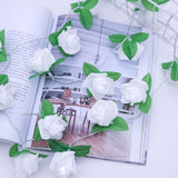 TD® Guirlande Lumineuse 20 Fleurs Blanches à LED Blanc Chaud pour Intérieur décoration-Forme de Fleurs Rose，Lumière blanche