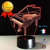 TD® Lampe optique poser décoratif tactile 7 couleurs illusion optique - modèle piano - faible consommation câble USB ou 3 piles AAA