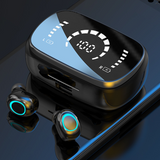 TD® Casque Bluetooth affichage numérique véritable sans fil TWS Bluetooth 5.0 compartiment de charge appel de voiture mains libres