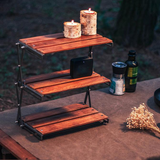 TD® Support de table pliante de camping en plein air étagère de placement de petits objets de pique-nique portable multifonctionnel