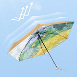 TD® Parapluie à six volets mini parapluie ultra-léger en titane pare-soleil pluie et soleil à double usage pliant compact et portabl