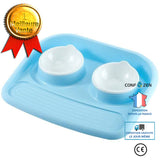 Bol pour chat, Distributeur nourriture croquette chat, Gamelle double pour chien-Chat, Distributeur eau et croquette chat, L,