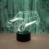 TD® Décoratif USB Voiture 7 Couleurs Télécommande Illusion Optique Veilleuse 3D Visualisation Tableau Bureau Lampes 3D Glow LED L☼72