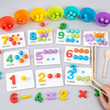 TD® Jeu d'association de perles à clip d'opération mathématique, éducation précoce en anglais pour enfants et jouets en bois d'éveil