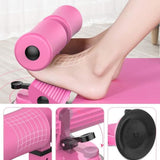 TD® Portable Sit-up Bar Aid Accessoires Yoga Abdominal Presse à Pied Ventouse Équipement De Fitness Pied Fixe (Rose)