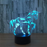 TD® Lampe optique poser décoratif tactile 7 couleurs illusion optique - modèle cheval - faible consommation câble USB ou 3 piles AAA