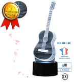 TD® Lampe LED en forme de Guitare 3D Night Light 7 couleurs  - Lampe de bureau decoration chambre, table, salon