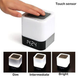 INN® Haut-parleur sans fil Bluetooth temps réveil LED carte de lumière atmosphère colorée haut-parleur - white