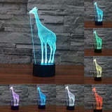 TD® Lampe optique poser décoratif tactile 7 couleurs illusion optique - modèle girafe - faible consommation câble USB ou 3 piles AAA