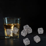 TD® 6 Faux Glaçons en Granit Gris, Noir et Blanc pour Whisky Glace en forme de Cubes Solution Alternative Réutilisable Conservation
