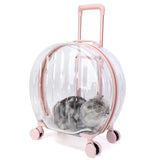 TD® Caisse de chariot pour animaux de compagnie sac de chat transparent sortir portable muet roue universelle boîte à air portable