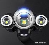 TD® Lampe de poche torche phare vélo moto led puissante rechargeable militaire véhicule anti-éblouissement quatre vitesses lumière