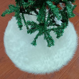 TD® Décoration de Noël blanc pur chute d'eau lapin peluches flocon de neige jupe d'arbre de Noël cheveux longs jupe d'arbre