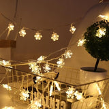 TD® Guirlande Lumineuse LED de Noël Fleur de neige Blanc Chaud Éclairage Lumières Décoratives pour Fête Noël Nouvel an 3M