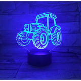 TD® Lampe optique poser décoratif tactile 7 couleurs illusion optique - modèle tracteur - faible consommation câble USB 3 piles AAA