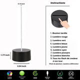 TD® Lampe optique poser décoratif tactile 7 couleur illusion optique - modèle fleur lotus - faible consommation câble USB 3 piles AA