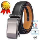 TD® Ceinture en cuir véritable hommes décontracté boucle automatique en cuir ceinture en relief cadeau de vacances