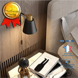 TD® Applique trépied - Bois et métal peint - H 24 x L 17,5 x P 22 cm - Chêne et noir