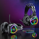 TD® Casques de jeu，modèle filaire USB，réduction du bruit rétro-éclairage RGB avec microphone