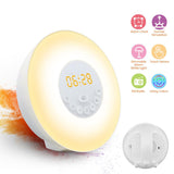 TD® Réveil lumineux, Réveil Sunrise Simulation Veilleuse crépusculaire avec lumière naturelle, radio FM commande tactile et chargeur