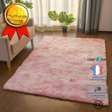 dérapant Tapis en Laine de Soie Douce Intérieur Moderne Tapis Soyeux Chambre Tapis  Rose 100X200CM