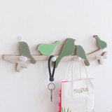 Patère créative bois oiseau patère murale crochet de porte étagère murale sac crochet patère vert idyllique vêtements rangée
