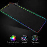TD® Tapis de Souris Grande taille RGB Gaming Luminosité Ambiance Gaming Eclairage de Lumière Pour Clavier Souris Décoration Bureau