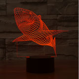 TD® 3D Optique LED Veilleuse 3D LED Night Lights Shark avec 7 couleurs de lumière pour la décoration de la maison lampe AmazTQ352204