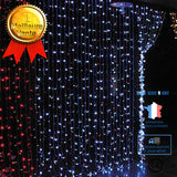 TD® 1m * 3m 120 led rideau lumineux guirlande lumineuse led cascade bande mise en page de fond décoration de mariage couleur chaude