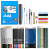 Ensemble de peinture 74 pièces de crayons couleur métallisés huileux solubles l'eau pour dessiner des fournitures professionn