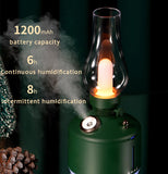 TD® Humidificateur rétro temps lampe bureau aromathérapie sans fil LED fine brume hydratante petite lampe à kérosène processeur d'ai