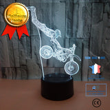 TD® LAMPE A POSER Mixte - Touch Veilleuse 3D lampe de table Vision Light 7 couleurs Moto cascadeur - noir