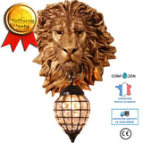 Vanit&eacute; Europ&eacute;enne Lumi&egrave;re Personnalit&eacute; T&ecirc;te De Lion Or Applique Murale All&eacute;e