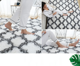 TD® NAZAR TRELLIS Tapis de salon Shaggy - Style berbère - 160 x 220 cm - Crème et marron