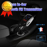 TD® Adaptateur sans fil Bluetooth Chargeur allume-cigare Transmetteur FM En voiture Récepteur radio stéréo Lecteur MP3 avec appels