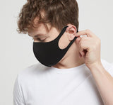 TD® Masque noir en soie tricotée en pur coton pour hommes et femmes Masque anti-buée, froid, respirant et lavable