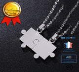 TD® MOD Cadeau Hommes Femmes Couple Puzzle en acier inoxydable Pendentif Collier en argent ylc037