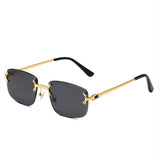 TD® L'Europe et les États-Unis coupe sans cadre printemps pieds lunettes de soleil femmes filet rouge dégradé nuances hommes
