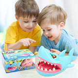 TD® Grand requin qui se mord les doigts avec musique, morsure, pression des dents, jouet pour toute la personne pour enfants, rose