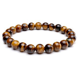 TD® Bracelet Perles Rondes Oeil de Tigre - 8 mm