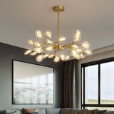 TD® Lustre luciole tout en cuivre à 30 têtes lampes de salon simple salle à manger chambre branche d'arbre lustre nordique