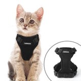 TD® Sangle réfléchissante réglable pour chien et chat anti-traction pour petits chiens/chats facile à porter Noir Taille S
