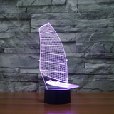 TD® 2019 commerce extérieur nouveau Style voilier 3D lampe coloré contrôle tactile LED lampe visuelle cadeaux créatifs atmosphère la