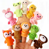 TD® Marionnettes à doigts en forme d'animal 10 ensembles de jouets en peluche à doigts Poupées en peluche d'interaction parent-enfan