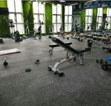TD® Sol pour salle de sport - largeur 1,25 m - épaisseur 6 mm - Noir/Gris ， Absorption des chocs et isolation phonique en intérieur