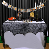 TD® Halloween decoration nappe d'Halloween Ensemble de Chemin de Table Style Maille de Dentelle Noire
