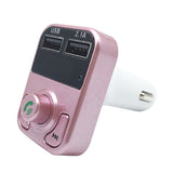 TD® Transmetteur de Voiture FM/ Double USB Bluetooth 4.1/ Chargeur Kit mains libres voiture Transmetteur FM Lecteur MP3/Or Rose