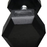 TD® Haltère fixe hexagonal encapsulé caoutchouc écologique salle gym musculation fitness géométrique noir équipement ergonomique